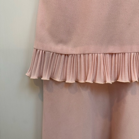 Vintage Boston Maid Light Blush Pink Flapper Ruffle Dress Women’s Size 12 Large - Picture 4 of 11